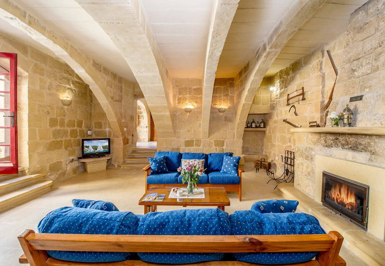 gozo farmhouse with fireplace